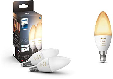 Philips Hue White Ambiance E14 LED Lampe Doppelpack und Einzelpack, dimmbar, alle Weißschattierungen, steuerbar via App, kompatibel mit Amazon Alexa (Echo, Echo Dot)