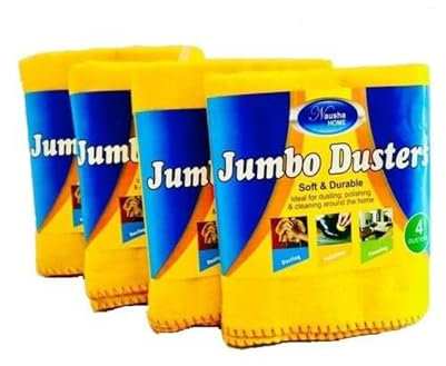 12-96 Pack Professional Jumbo Duster Multi Surface Cleaner 100% Cotton | Home Glass Car Window Kitchen Cleaning Duster (24), Yellow