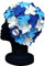 CHEX Anzio - Cuffia da nuoto da donna in gomma termica con petali di fiori 3D, 3 colori, splendido stile vintage, taglia unica, per adulti (blu navy/azzurro/bianco)