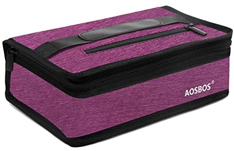 Aosbos Small Lunch Bag Insulated Lunch Bags for Women Lunch Box Men Mini Cooler Lunch Pail Soft Tote Bags for Girl Reusable Thermal Bento Box Bag Meal Prep Containers for Work Office Travel (Purple)