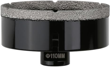 Vearter 110mm Dry Diamond Core Drill Bit, M14 Thread Connection Vacuum Brazed Masonry Hole Saw, Hollow Hole Cutter for Tile, Marble, Granite, Porcelain, Concrete and Quartz Stone