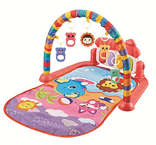Baby Spielbogen, Baby Spieldecke mit Musik und Licht, Baby Spielmatte Fitness Krabbeldecke, Kick und Play Piano Gym Mat mit abnehmbaren Klavier Spielsachen Babyausstattung für Neugeborene 0-24 Monate