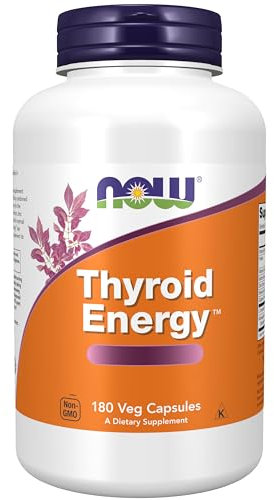 Now Foods, Thyroid Energy, mit Jod und L-Tyrosin, 180 vegane Kapseln, Laborgeprüft, Sojafrei, Glutenfrei, Vegetarisch, Ohne Gentechnik