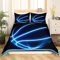 Homewish Sport Bettwäsche Sets 155 x 220 für Jungen Neon Basketball Bettbezug Kinder Teenager Sport Thema Bettbezug leuchtender Basketball Bettbezug Ballspiel Bettwäsche weich Schwarz Blau
