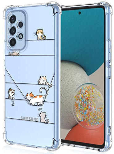 XINYEXIN Handyhülle für Samsung Galaxy A33 5G Hülle Süße Katze Cartoon Muster Design Mode Ultra Dünn Transparent Schutzhülle Stoßfest TPU Bumper Clear Case - Kitten