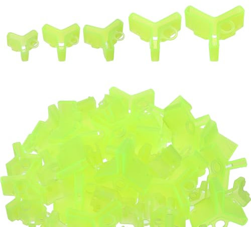 PATIKIL Fishing Hook Bonnets, 100 Pack Plastic Treble Hook Covers Hook Safety Caps Protectors Fit for Standard Size 1, 2, 3, 4, 5, Yellow