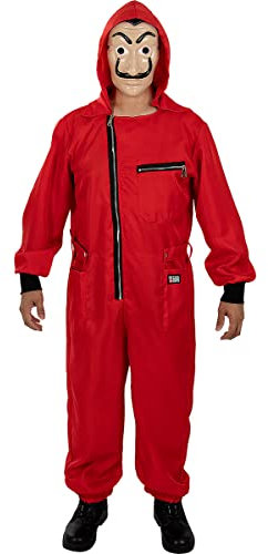 Funidelia | Costume La Casa de Papel - Official Netflix per Donna e Uomo Ladro, Carcerato, Dalí - Costume per Adulto e Accessori per Feste, Carnevale e Halloween - Taglia M - L - Rosso
