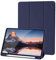 Hülle Kompatibel mit iPad 9 8 7 Generation 10.2 Zoll, Model 2021/2020/2019,9./8./7. Hülle mit Stifthalter, Trifold Ständer Schutzhülle, Auto Schlafen/Wachen for iPad 10,2 - Dunkelblau
