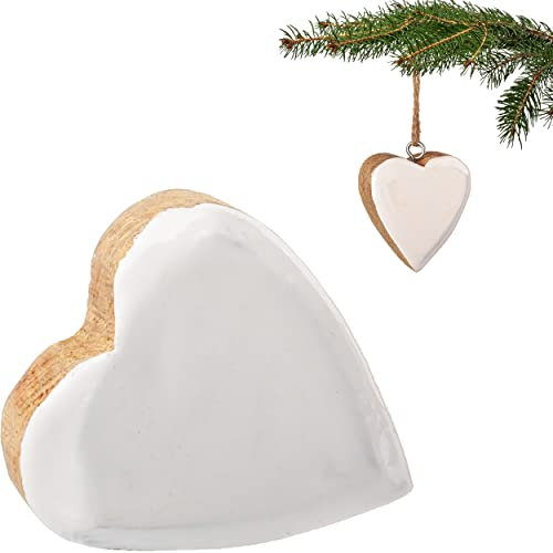 alles-meine.de GmbH Anhänger/Weihnachtsbaumkugel Verschiedene Modelle wählbar 3 Stück Anhänger/Weihnachtsbaumschmuck/Deko Figur Herz 6 cm - Innen & Außen - bruchf..