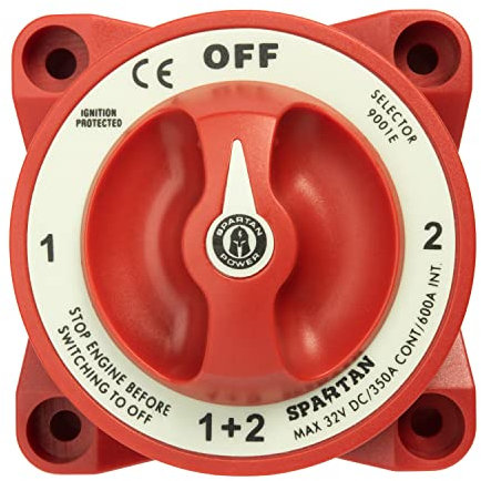 Spartan Power 350A Battery Combiner and Selector Switch 4 Position Red