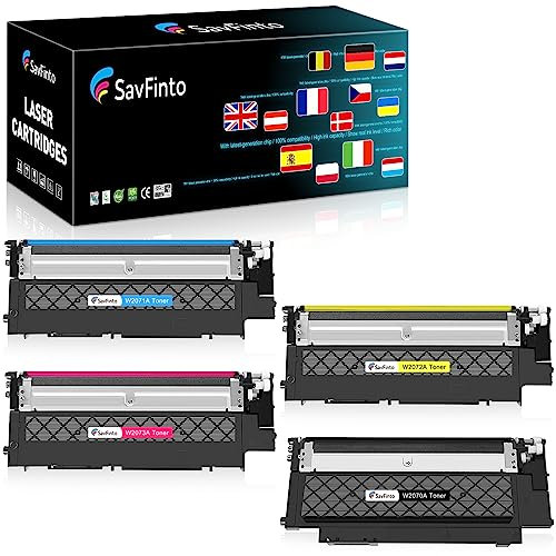 SavFinto 117A Toner Ersatz für HP 117A W2070A W2071A W2072A W2073A Tonerkatuschen Kompatibel mit HP Color Laser MFP-179fnw MFP-179fwg MFP-178nwg MFP-178nw, HP Color Laser 150nw 150a (4 Pack)