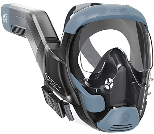 Seaview 180 V3 Full Face Snorkel Mask Adult- The V3 is the Perfect Snorkeling Gear for Adults- Snorkel Mask with 180 Panoramic Viewing and Up to 600% Easier Breathing- Patented Flowtech Air Intake