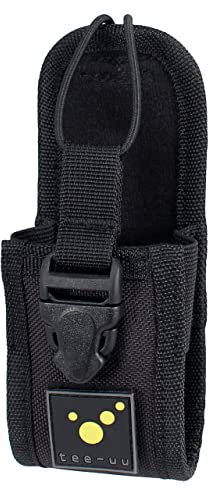 tee-uu COM TAC Digitalfunkgeräte-Holster schwarz | gepolstertes Gerätefach | abnehmbares Logo | PALS-Schlaufensystem | Befestigen an MOLLE-Ausrüstung oder Koppel