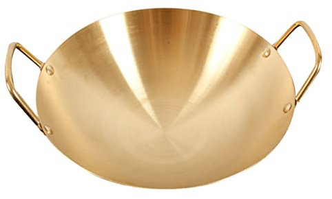 WOONEKY Thick Stainless Steel Cooking Pot Fast Heating Seafood Hot Pot Without Divider for Restaurant Tableware Commercial Multi-Purpose Kitchenware with Heat Insulated Handles and Rivet R