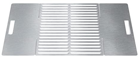 MOCAVI Grillrost mit Ablage Edelstahl für Feuertonne und Feuerkorb Edelstahlrost Grillgitter eckig