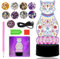 Editbar Veilleuse pour Enfants 3D Veilleuse Cadeau LED Diamant Peinture Lampe Kit D'artisanat Diamant Peinture 3D Veilleuse Cadeau avec Diamant Stylo Anniversaire Cadeaux Créatifs pour 5-10 Enfants