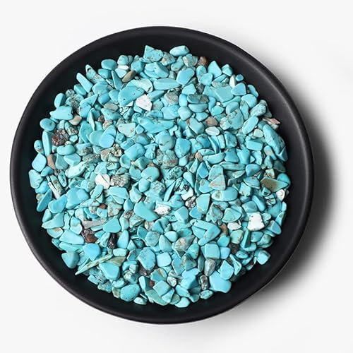 MOBSAN 3-5 mm unregelmäßiger natürlicher Kies Rosenquarz Amethyste Chip Rohstein Verwendung für Heimdekoration Aquarium Aquarium Dekoration Kies (Farbe: NO.37 Türkis, Größe: 50 g)