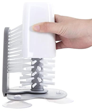Goupillon Ventouse – Rondelle pour lavabo – Nettoyage Bouteilles, gobelet en Verre avec Ventouse pour Tasse à bière, gobelet à Longue Jambe, Verre à vin Rouge et Plus Encore