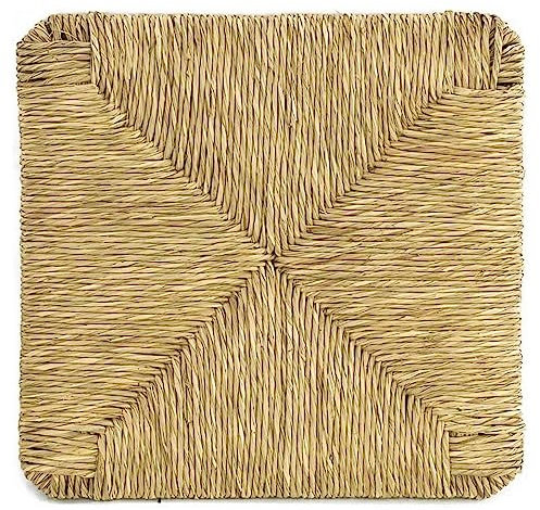 KOEM Repuesto de asiento cuadrado de paja de centeno trenzada, 37 x 37 cm, fondo para sillas de cocina y salón