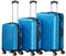 Zelsius Koffer Set 3 Stück, Blau | ABS Hartschalenkoffer mit Zahlenschloss, Doppelrollen und Innen Trennwand | Handgepäckkoffer, Hartschalenkoffer Set 3 teilig, Trolley, Koffer Groß, Luggage Set