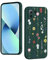 YUXING Silicone Cover per Xiaomi Mi 11 Lite 4G / 5G / 5G NE - Moda Modello Carino Custodia Design Sottile Slim Cover Antiurto, Antiscivolo Elegante, Protezione Totale (Flower,Green)