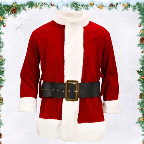 Yearsahrk Costume de Monstre Vert pour Adultes, 7 Pièces, Costume de Père Noël, Costume de Monstre, Tenue de Cosplay pour Noël et Halloween, Accessoires