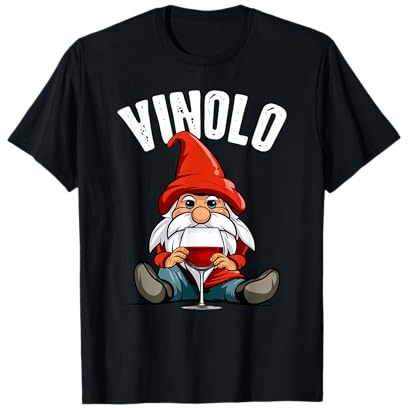 Nano Vinolo Amanti del Vino Divertente Elfo di Natale Maglietta