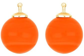 HEIDE HEINZENDORFF Einhängerpaar Kugel, Orange, 12 mm, silber rhodiniert