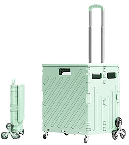 ABBNIA Carretto Pieghevole, Carrello per Salire Le Scale da 75 Litri, Carrello della Spesa a 8 Ruote per Scale da Salire Facili, Carrello per Casse Multifunzionale, per Viaggi e Shopping