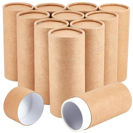 BENECREAT 10 Stück 100 ml Kraftpapierröhrchen, Runde Kraftpapierbehälter Für Bleistifte, Teedose, Kaffee, Kosmetik, Kunsthandwerk, Geschenkverpackung, Leichtes Khaki