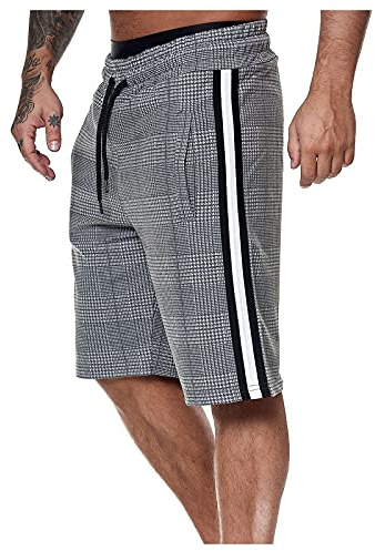 Zeiayuas Sports Shorts Men UK Sale Clearance Elasticated Waist Regular Fit Cotton Jogger Plaid Short Half Pants Summer Beach Running Short Pants Striped Gym Shorts