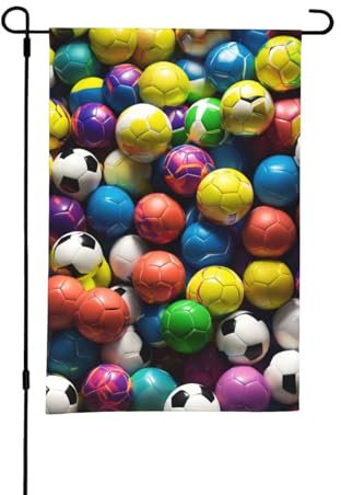 Bandera de jardín con estampado de fútbol de 12 x 18 pulgadas, bandera personalizada de doble cara para decoración de jardín exterior