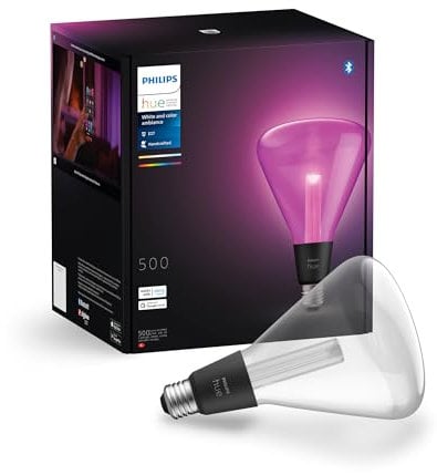 Philips Hue White & Color Ambiance Lightguide smarte LED Lampe, Edison Form, ST70, dimmbare LED Lampen für das Hue Lichtsystem mit 16 Mio. Farben, smarte Lichtsteuerung über Sprache und App