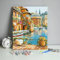 Malen Nach Zahlen Erwachsene Magie Burg Venedig Wasserstadt DIY Handgemalt Ölgemälde Kit für Anfänger ältere Acrylpigment Gemälde kreatives Geschenk Home Haus Deko 40x50 cm (Ohne Rahmen)