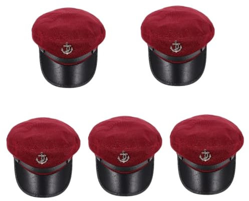 SAFIGLE 5stücke Captain Hat Matrosenmütze Für Cosplay Und Partys Leichte Und Atmungsaktive Kapitänsmütze Für Bühnenauftritte Und Alltagskleidung