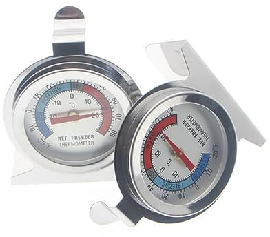 TINEASUR 4stücke Edelstahl Kühlschrankthermometer Langlebig Und Präzise Für Gefriergeräte Und Kühlschränke Silber Mit Papierverpackung Temperaturmessgerät Für Zuhause Und Büro