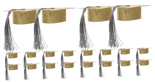 LABRIMP 20piezas Mini Gorro De Graduación para Decoración De Copas De Tapa De Copa De Festividad Accesorios De Graduación y Celebraciones