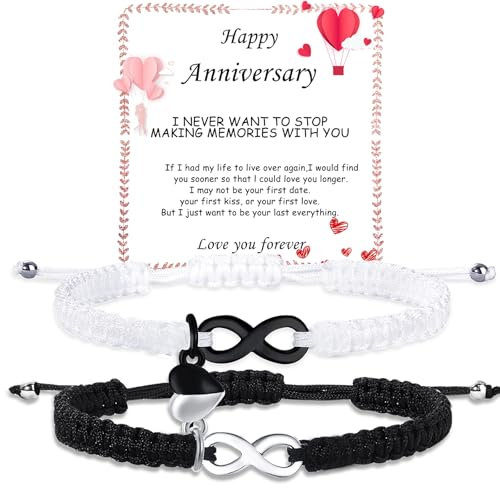 partnerarmbänder Matching Armbänder unendlichkeitszeichen Armbänder für Paare Weihnachten Jahrestag Valentinstag pärchen Geschenke für Freundin Liebhaber Ehemann Ehefrau(Alles Gute zum Jahrestag)