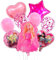Heartsking Prinzessin Luftballons Geburtstag Deko, 9pcs Bar-bi Geburtstag Deko Set, Bar-bi Geburtstagsdeko Luftballon Folienballons, Prinzessin Party Supplies für Mädchen Party Deko Ballons