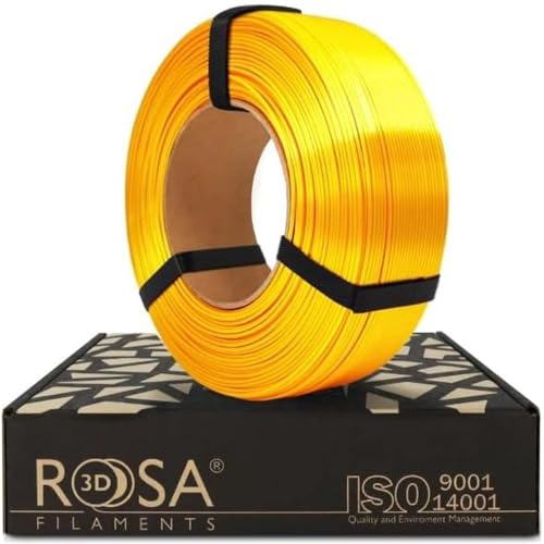 ROSA3D PLA Silk Filament 1.75 mm für 3D Drucker, Gelb Refill 1 kg