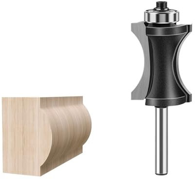 1pcs Convex Edge Oval Router Bit, Furniture Trim And Molding Router Bit 6mm 1/4 Inch 12mm 1/4 Inch Shank Half Round Woodworking Milling Cutter(6.35X28mm)