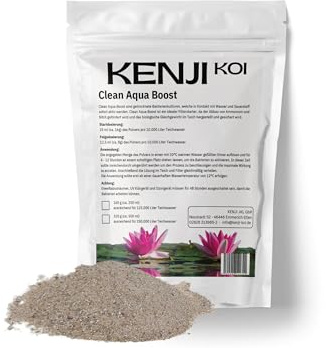 KENJI KOI Clean Aqua Boost 160g für 100.000 L Teichwasser | Starterbakterien für Teich oder Aquarium | aktiviert den Teichfilter und baut Schadstoffe ab | Bakterienbooster