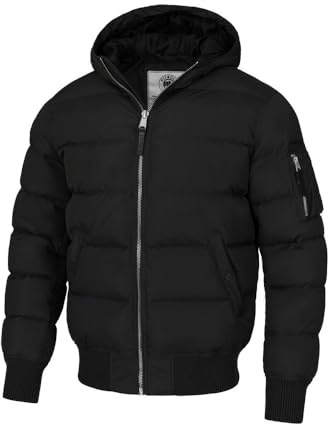 PITBULL - Winterjacke Herren mit Steppung Gopher, Jacke Herren mit Kapuze, Männer Steppjacke, Bequeme Windjacke, Windbreaker mit Reißverschluss, Jacke Winter, L