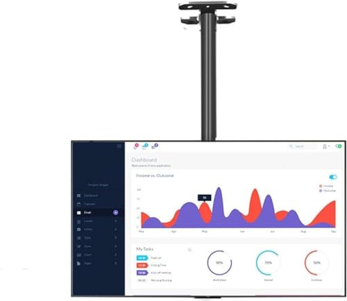 LwsCUiH Monitorarme Monitorhalterung – verstellbare TV-Halterung zur Deckenmontage, neig- und schwenkbarer TV-Ständer, TV-Lifter, passend for 37–85 Zoll Fernseher