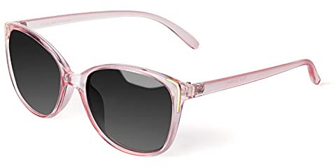 Face Shadow Sonnenbrille Damen Polarisiert Cateye mit UV400 Schutz Metall Dekoration Modern Sunglasses Ultraleicht Outdoor Angeln Fahren (Rosa Rahmen/Gradient Grau Linse)
