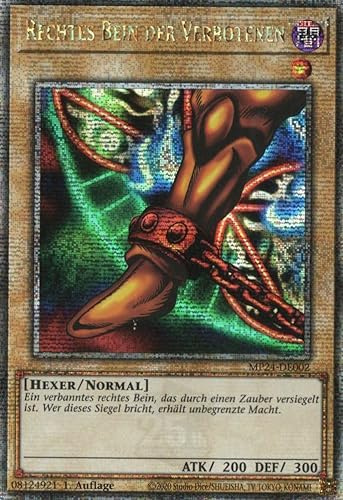 MP24-DE002 - Rechtes Bein Der Verbotenen - Quarter Century Secret Rare - Deutsch - 1. Auflage - 25th Anniversary Tin: Dueling Mirrores - mit MZTCG Versandschutz - Yugioh