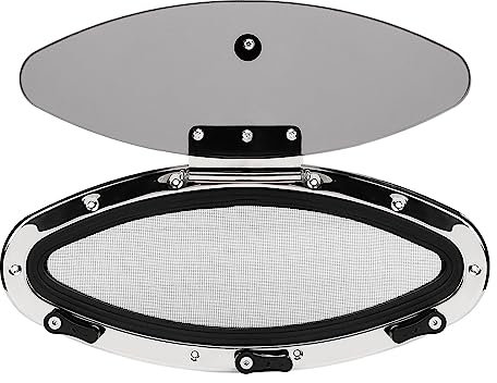 Gearwell Boat Porthole Window Hatch Portlight Frame Mesh Compatible with Ship Yacht 16.06x5.83in Tempered Glass Boat Porthole Replacement