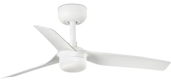 Faro Mini Punt Ventilador de techo pequeño de 3 aspas blanco mate con luz 2700-4000-6000K Sistema inteligente Wiz