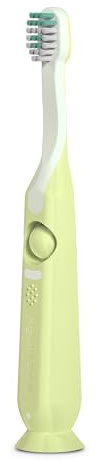 Suavinex, Cepillo de Dientes Infantil, para Bebés y Niños de 2 a 6 Años, Cerdas Suaves en Forma de Óvalo, Ideal Molares, Mango Ergonómico y Antideslizante, Ventosa en la Base, Raspador Lingual, Verde