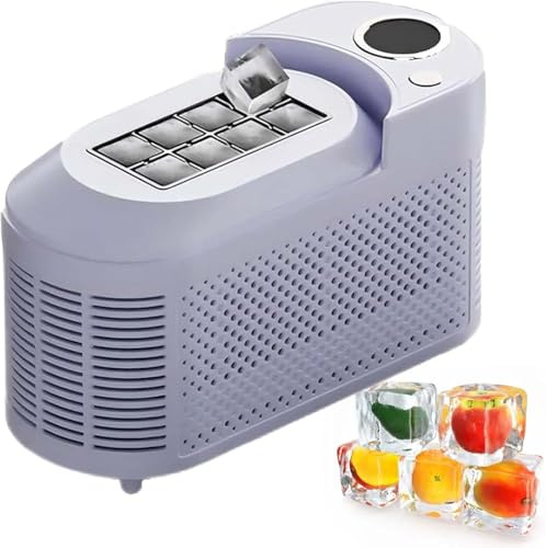 OFNHJK Mini Ice Maker Machine Counter Top, Portable Clear Ice Cube Maker with 8pcs In 10 Mins, Easy to Clean, Low Noise & Energy Saving, Small Nugget Ice Maker for Kitchen Purple